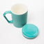 MUG CERAMICA CON TAPA TURQUESA