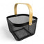 CESTA CUADRADA METAL NEGRO 24X20