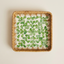 BANDEJA CUADRADA RATTAN RAIZ VERDE 21X21X4 CM