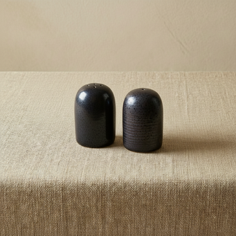 SALERO/PIMENTERO CERAMICA NEGRO 8X7.5CM