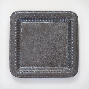 PLATO APERITIVO CUADRADO LUNA NEGRA 23X23CM