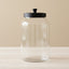 FRASCO VIDRIO CON TAPA NEGRA LATA 25X14 CM 4500 ML