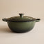 OLLA ENLOZADA VERDE 26X35X11CM