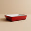 BANDEJA ASADORA ENLOZADA ROJA 33X23X7