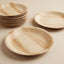 SET 10 PLATOS HOJA DE PALMA REDONDO 20 CM