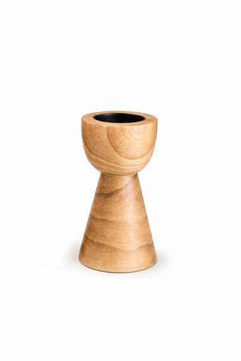 PORTA VELA MADERA TERRA PEQUEÑO 26X12 CM